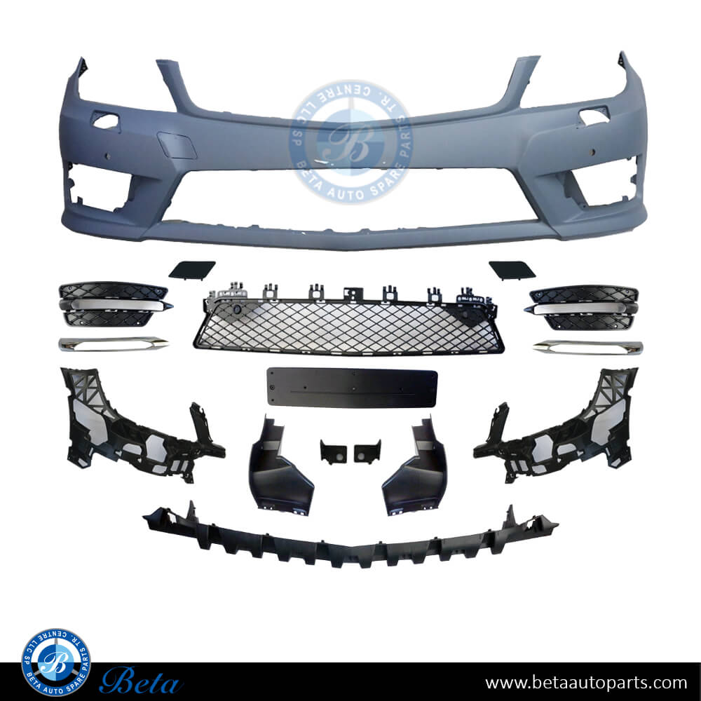 Front Bumper with PDC and Washer Normal AMG for Mercedes C-Class W204 2011-2014 models