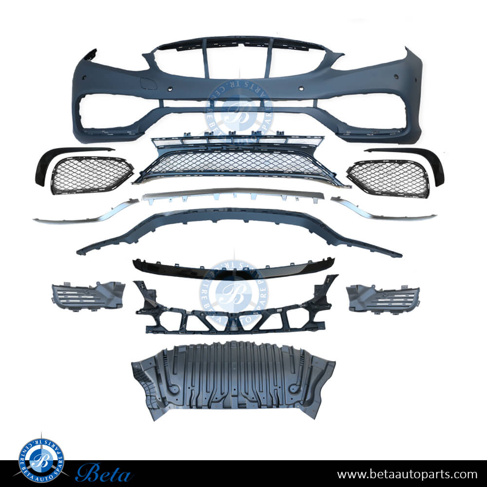 Front Bumper assembly with PDC E63 Look for Mercedes E-Class W212 2014-2016 models, Part Number 2128852938
