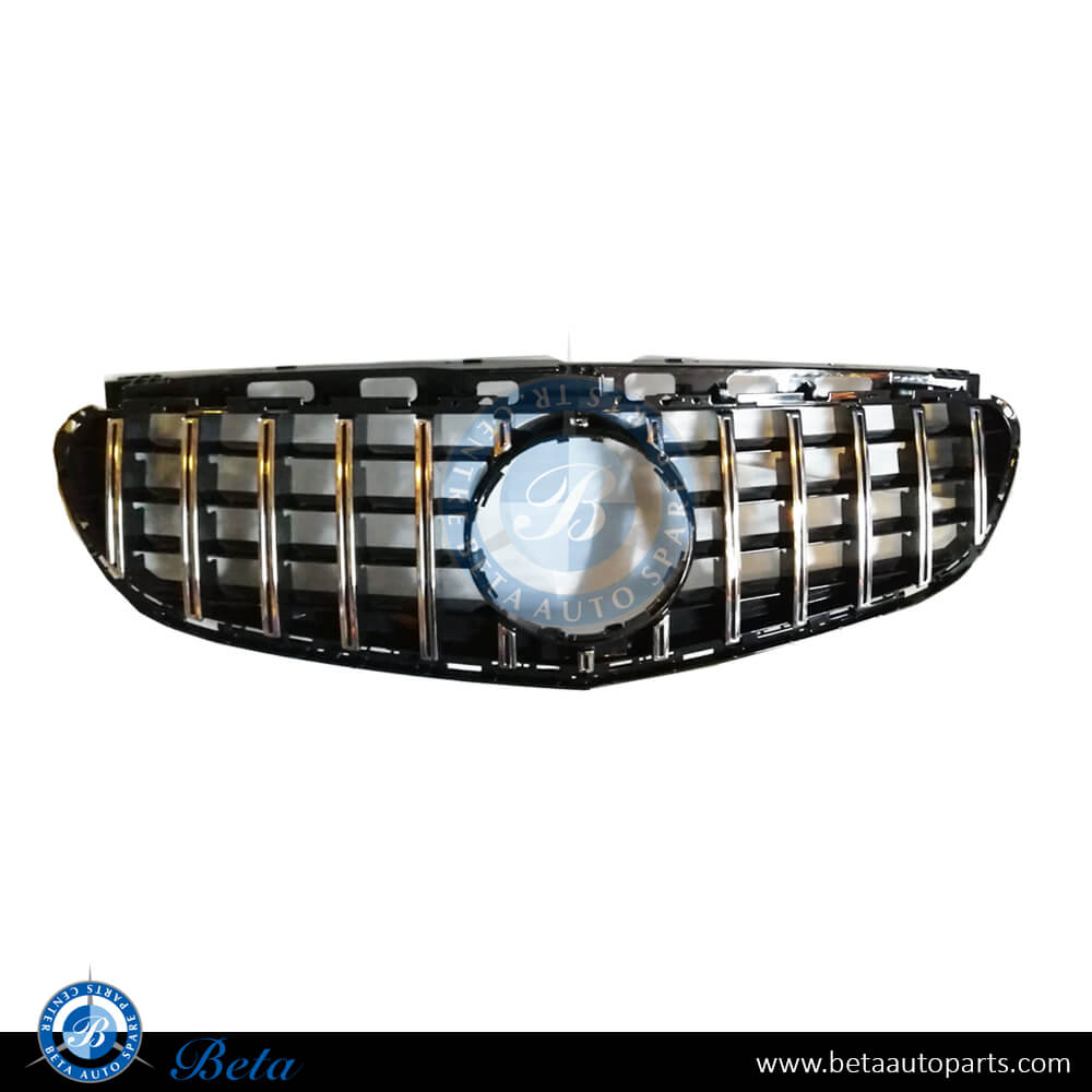 Grille GT look Black and Chrome color for Mercedes E-Class W212 2014-2016 models, Part Number 2128881A60