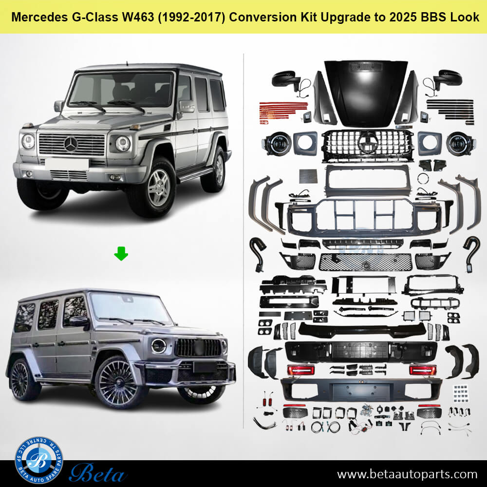 Body Kit Conversion Upgrade to 2025 BBS Look with Hood and Fenders for Mercedes G-Class 1992-2017 models