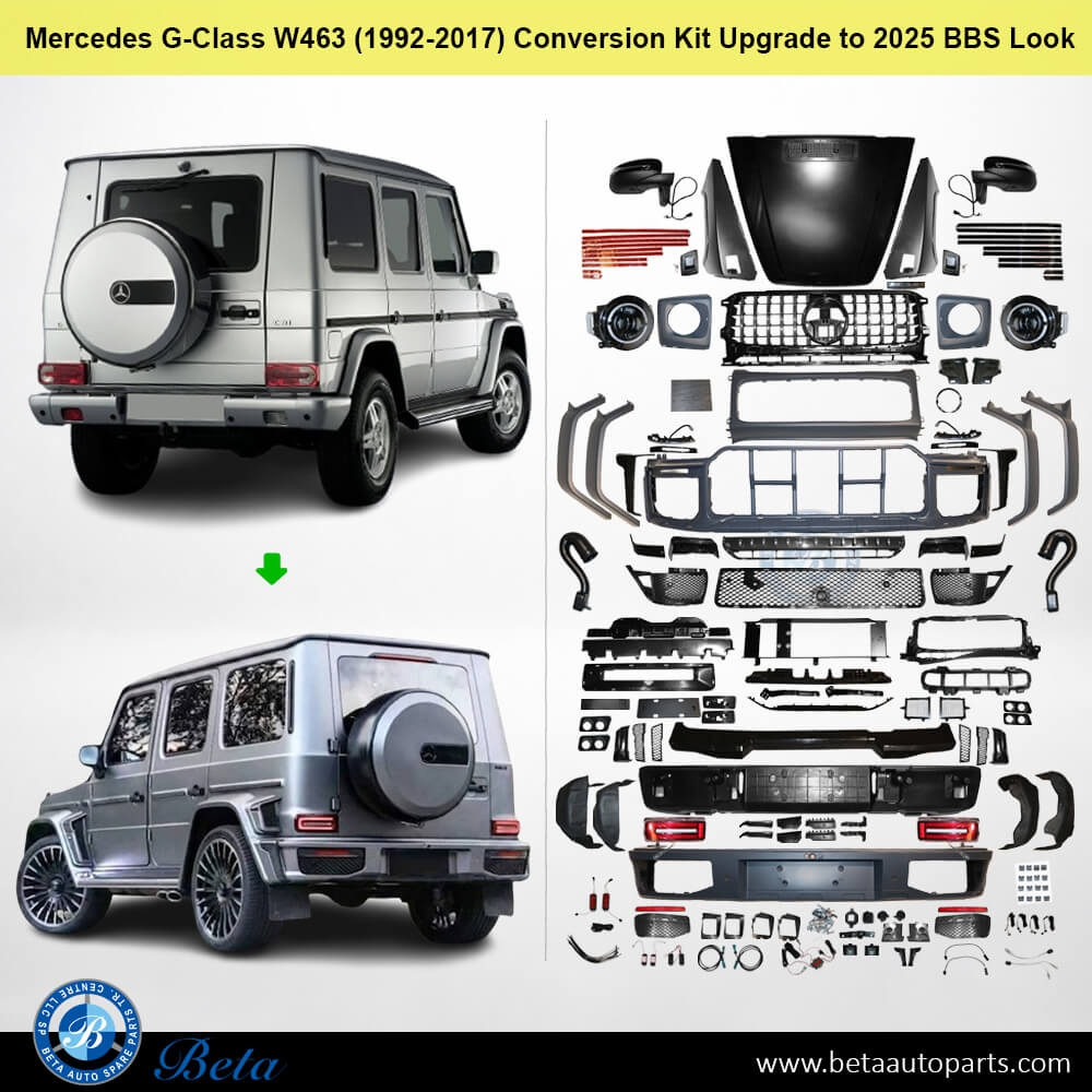 Body Kit Conversion Upgrade to 2025 BBS Look with Hood and Fenders for Mercedes G-Class 1992-2017 models