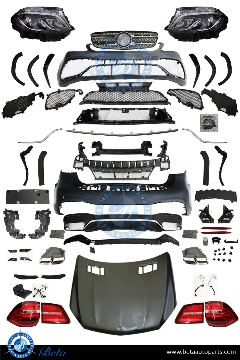 Mercedes GL-Class X166 (2013-2015), Body Kit Conversion Upgrade to 2016 AMG GLS63 Look, China