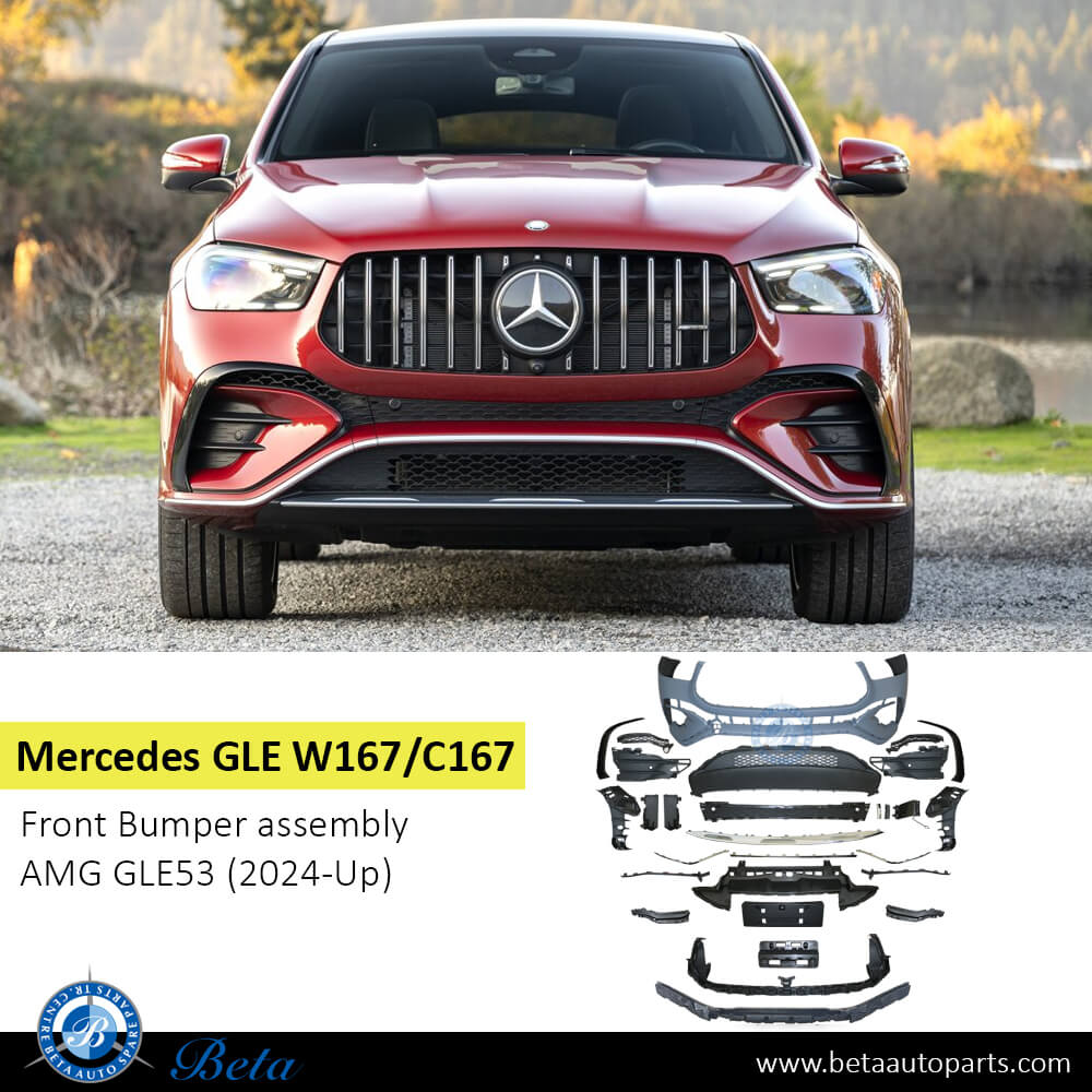 Mercedes GLE-Class W167 / C167 (2024-Up), Front Bumper AMG GLE53 with Park Assist, China, 1678850010