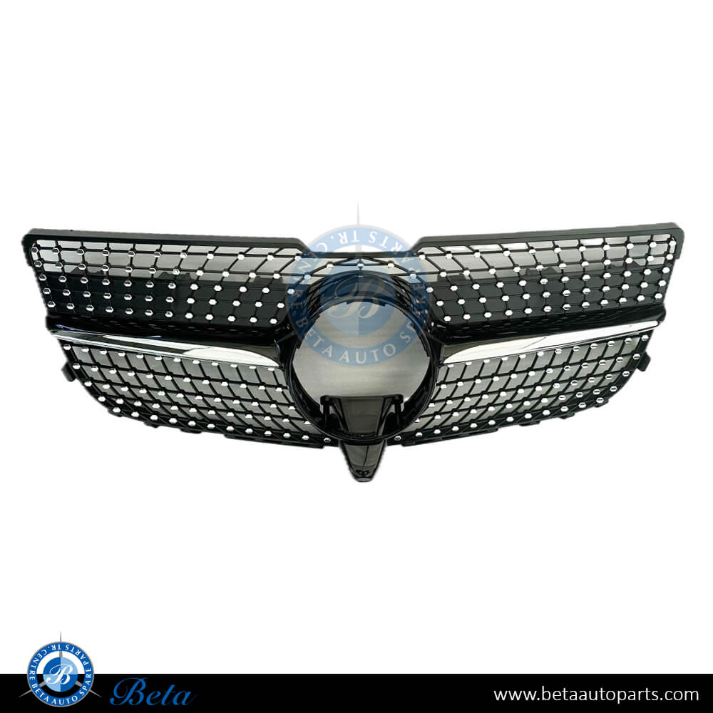 Radiator Grille Diamond Look -Black for Mercedes GLK-Class X204 2012-2015 models, Part Number 2048801A60