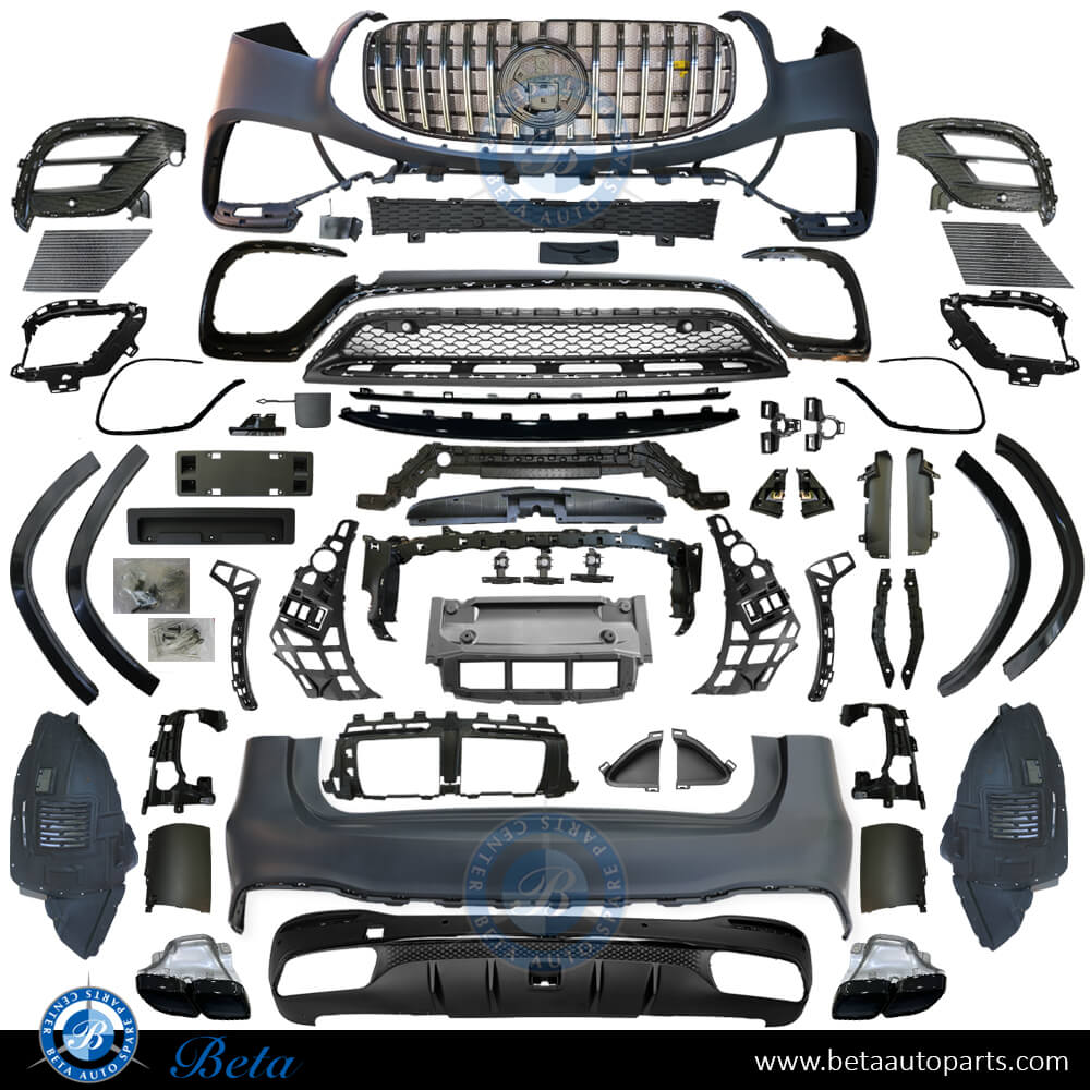 Body Kit AMG GLS63 Look Black Color for Mercedes GLS-Class X167 2020-Up models