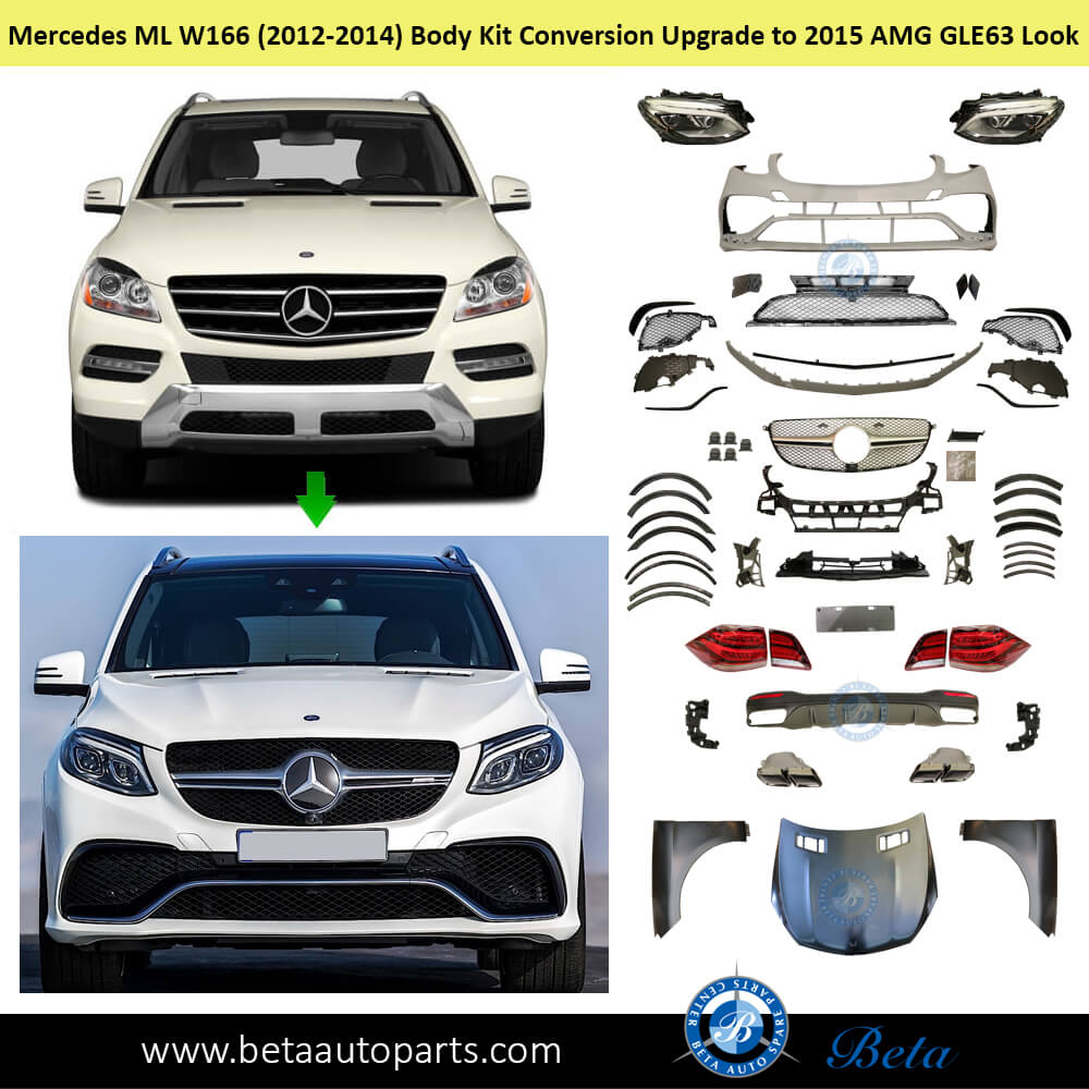 Mercedes ML-Class W166 (2012-2014), Body Kit Conversion Upgrade To 201 ...