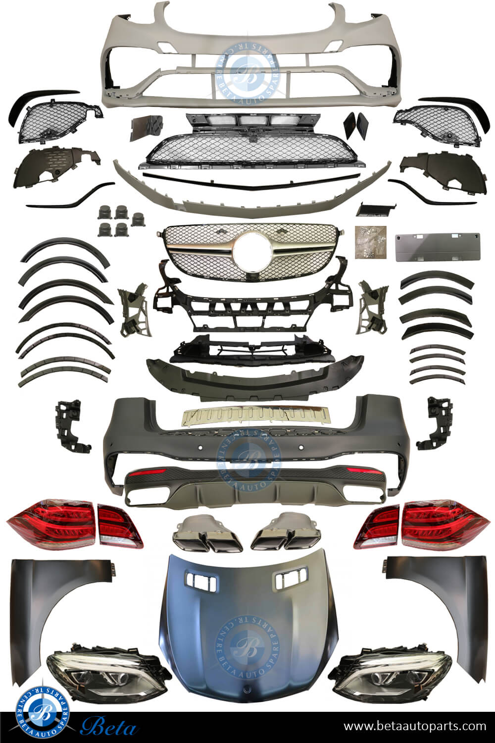 Mercedes ML-Class W166 (2012-2014), Body Kit Conversion Upgrade To 2015 AMG GLE63 Look, China