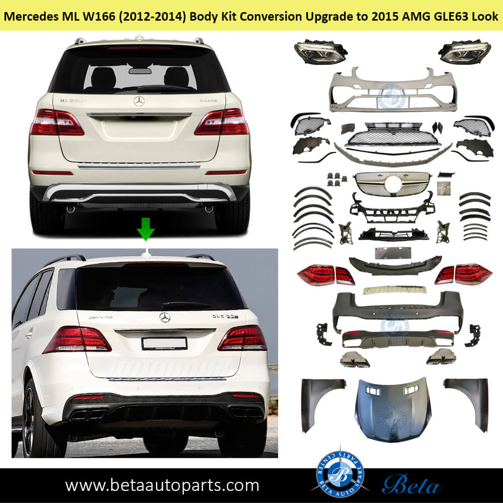 Mercedes ML-Class W166 (2012-2014), Body Kit Conversion Upgrade To 2015 AMG GLE63 Look, China