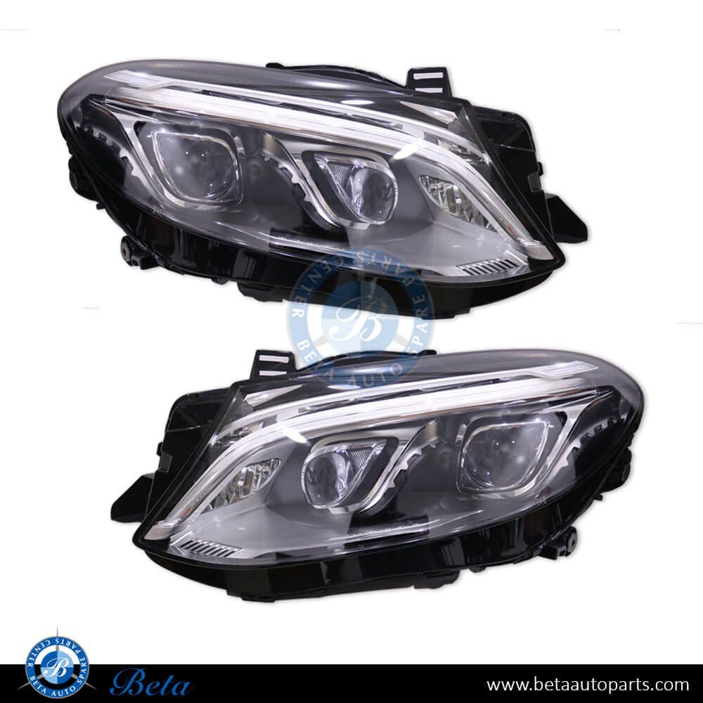 Headlamp Upgrade from Xenon to 2015 GLE-Class look for Mercedes ML-Class W166 2012-2014 models, Part Number 1668205459 / 1668205559