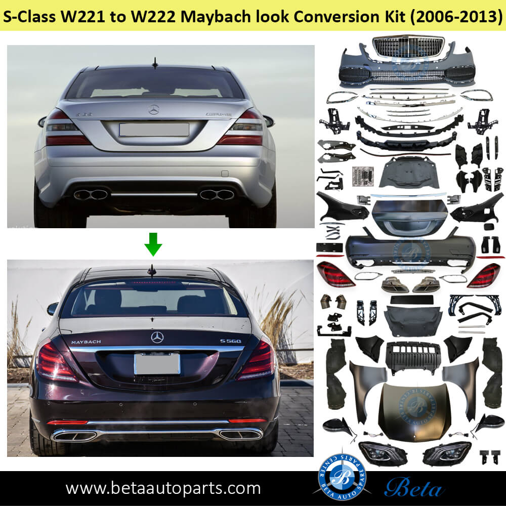 Mercedes S-Class W221 (2006-2013), Body Kit Conversion Upgrade To W222 Maybach Look, China