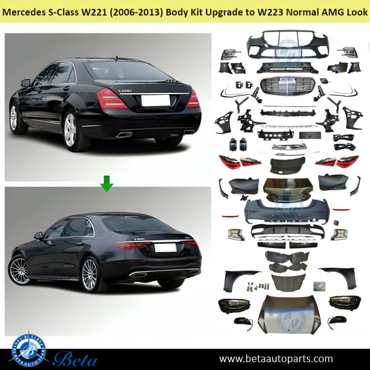 Mercedes S-Class W221 (2006-2013), Body Kit Conversion Upgrade to W223 ...