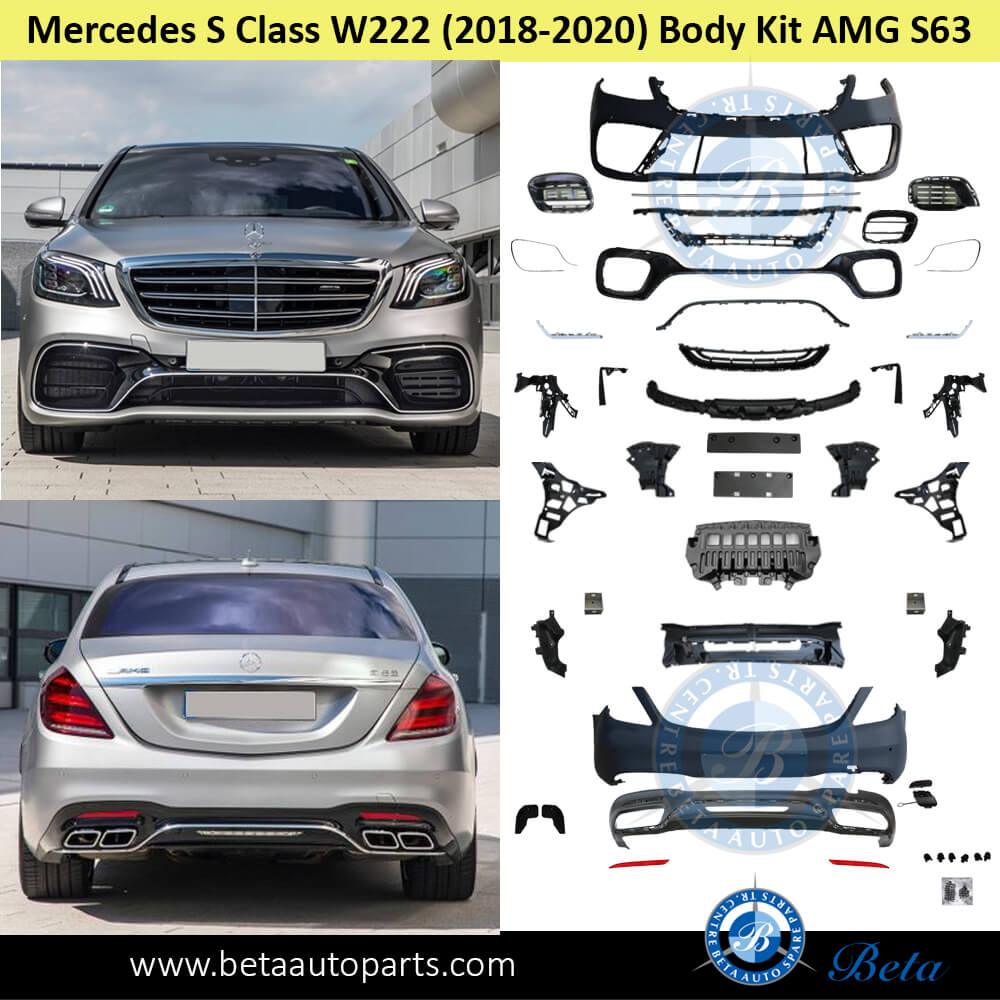 W222 Body Kit Rear Mercedes S-Class W222 (2018-2020), Body Kit AMG S63, China, 2228851A40 ...