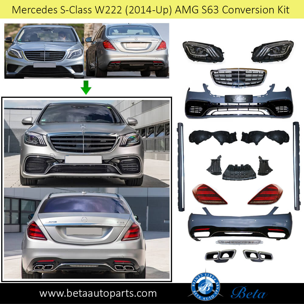 S Class Update Kit Mercedes S-Class W222 (2014-2017), Body Kit Conversion Upgrade to 2018 ...