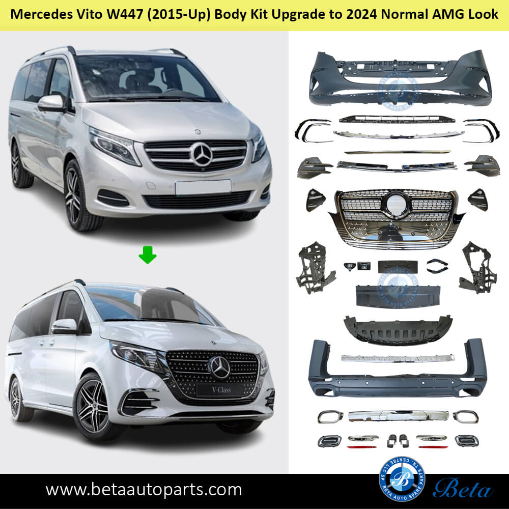 Mercedes Vito W447 (2015-Up), Body Kit Upgrade to 2024 Normal AMG Look (Silver), China