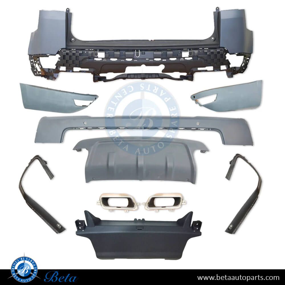 Rear Bumper Assembly with PDC for Range Rover Sport 2018-up models, Part Number LR098889