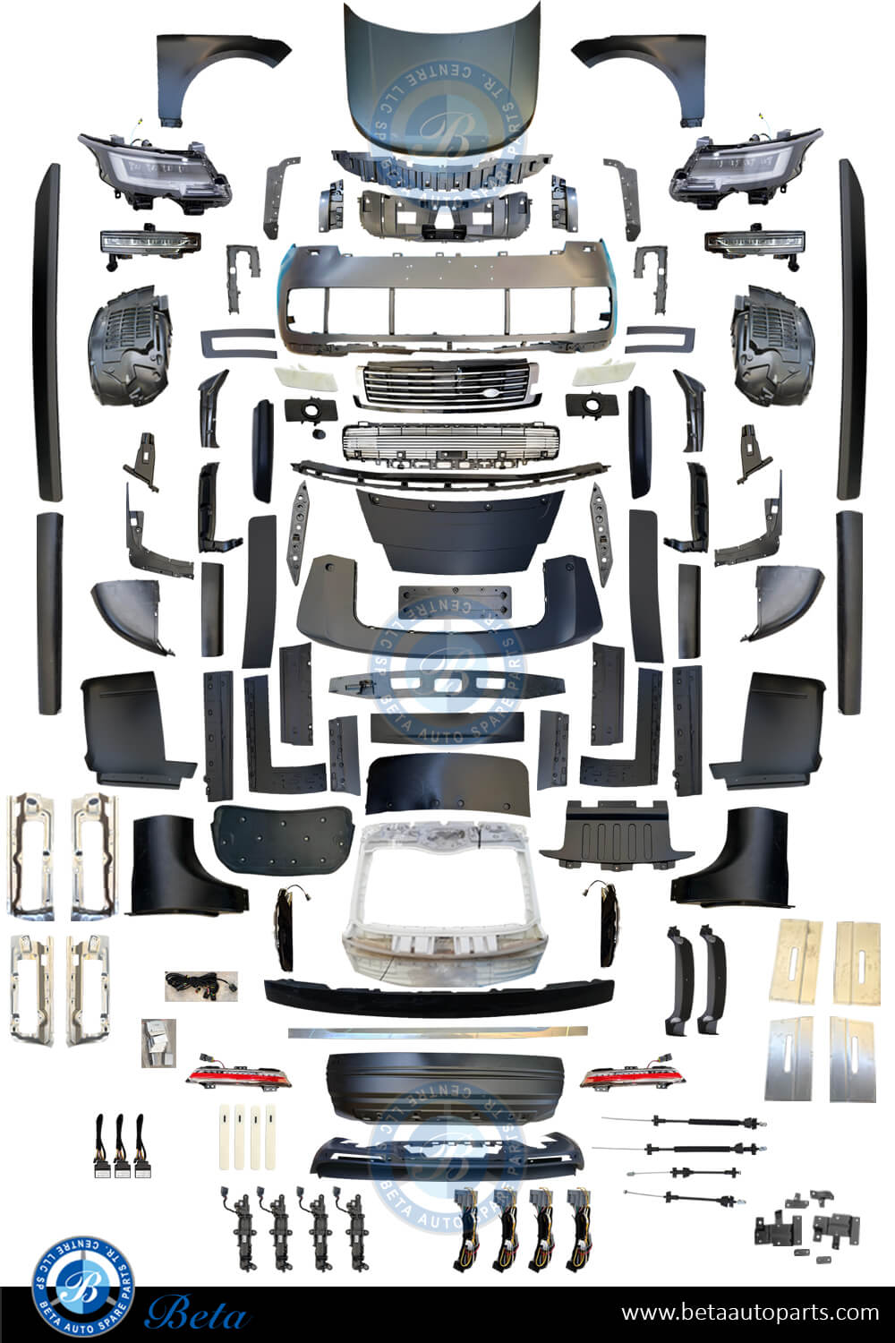 Body Kit Conversion Upgrade To 2023 SV Look (Needs To Cut Rear Fender) for Range Rover Vogue 2013-2017 models