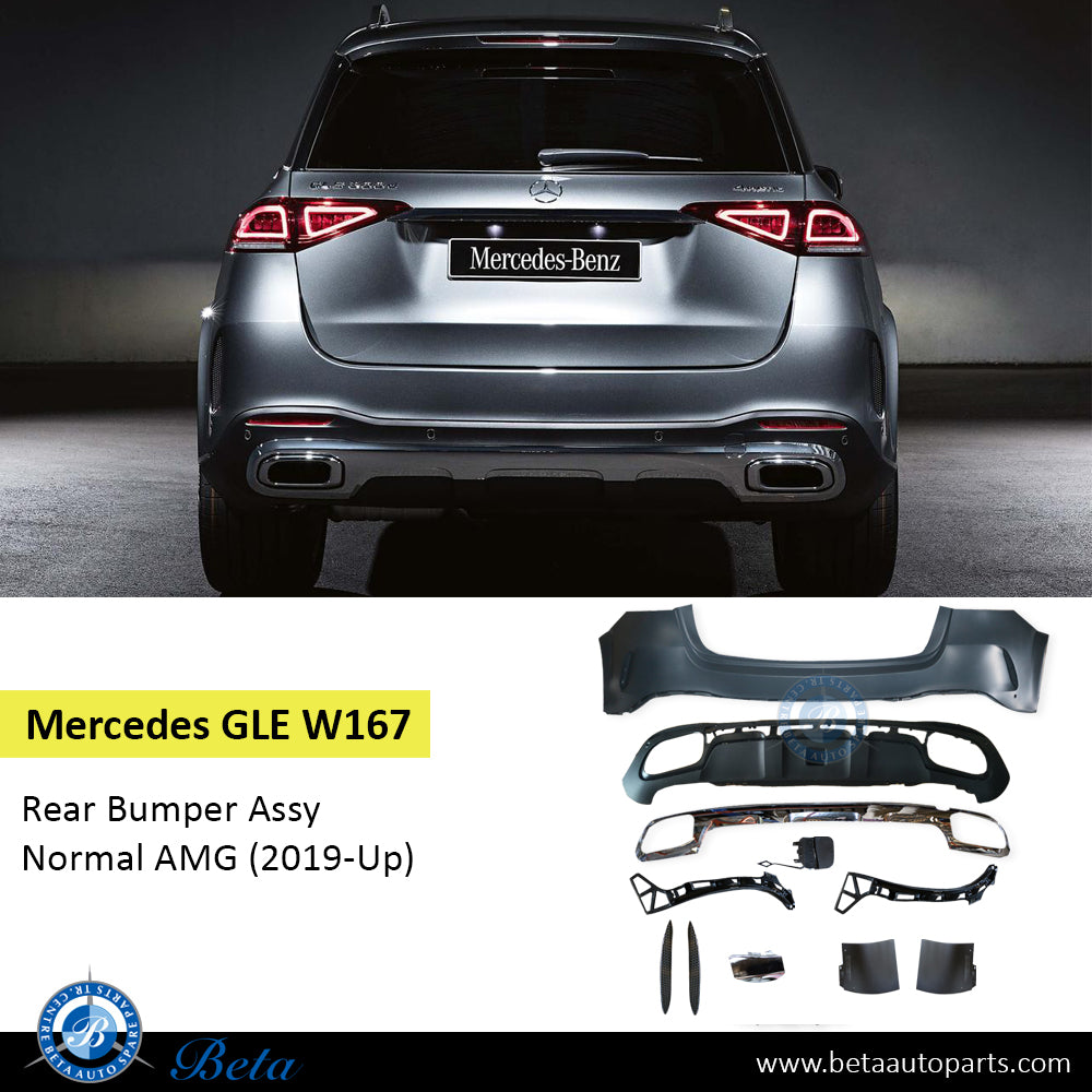 Rear Bumper Normal AMG for Mercedes GLE-Class W167 2019-Up models, Part Number 1678851203