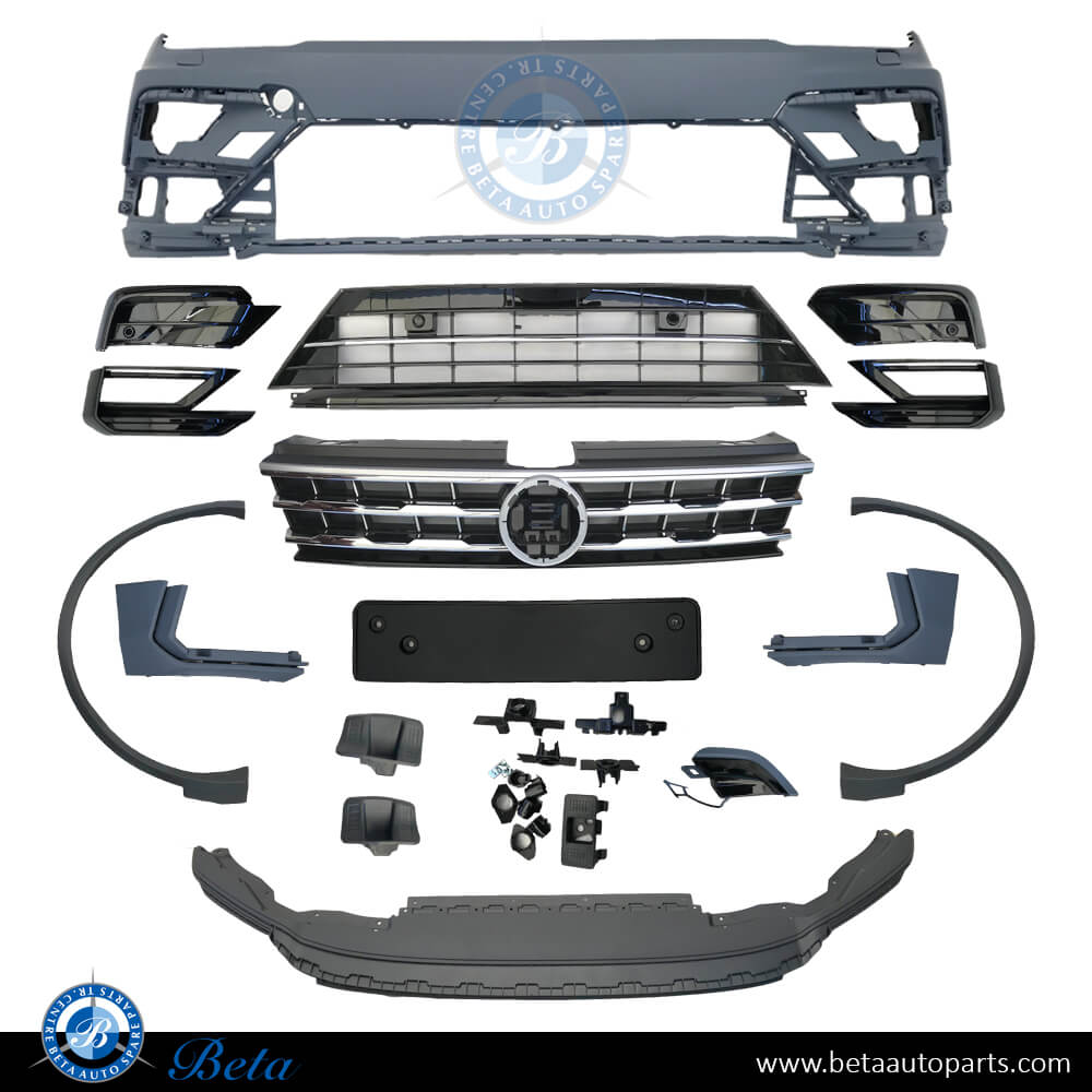 Front Bumper with Grille for Volkswagen Tiguan R Line 2017-up models, Part Number 5NA807217